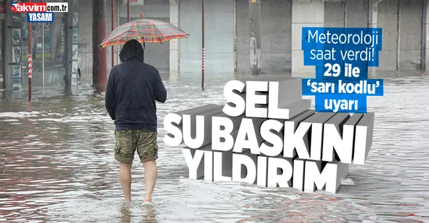 HAVA DURUMU | Meteoroloji'den 29 ile 'sarı kodlu' uyarı! Kuvvetli yağış kapıda