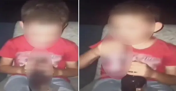 Küçük çocuğa alkol içirip sosyal medyada paylaştı! Olay yaratan görüntüler