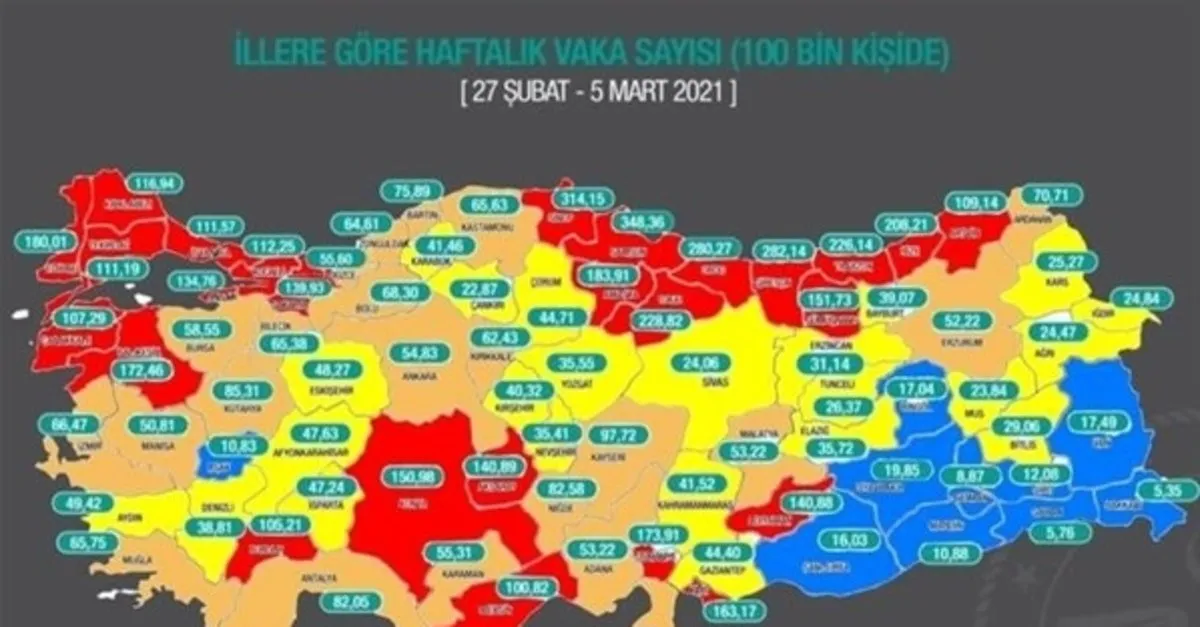 illere gore korona risk haritasi guncellendi istanbul ankara izmir konya sakarya hangi renk korona haritasi degisti mi takvim