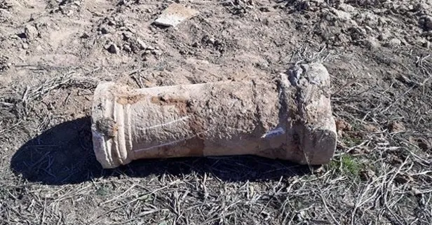 Karaman'da, Bizans Dönemi'ne ait olduğu düşünülen 2 adet sütun buldu