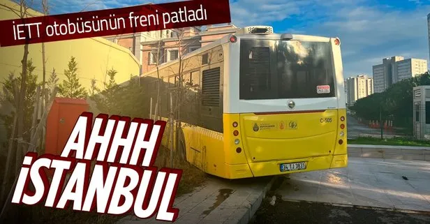 İstanbul’da yine İETT faciası! Ataşehir’de freni boşalan İETT otobüsü duvara çarparak durabildi