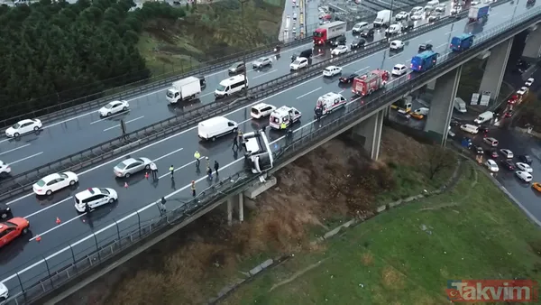 Eyvah eyvah! Yürekler ağza geldi! Cezaevi aracı viyadükte asılı kaldı - 11
