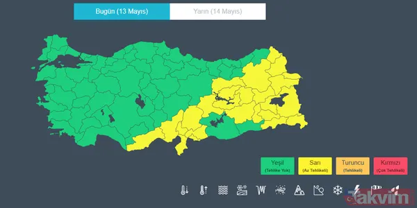 25 İle Sarı Kodlu Uyarı: Kuvvetli Yağış Ve Fırtına Bekleniyor Meteoroloji Genel Müdürlüğü, Yurdun Doğu Ve Güneydoğusundaki 25 İl İçin Sarı Kodlu Uyarı...