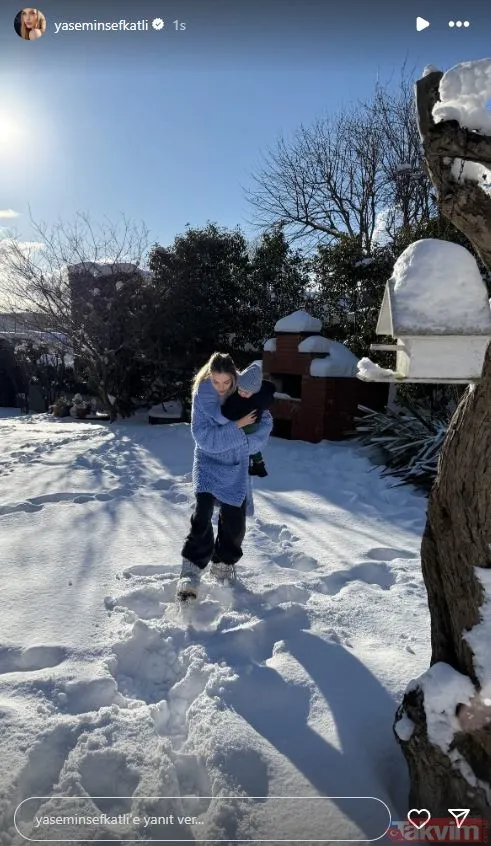 Yasemin Şefkatli ve İdo Tatlıses’in ikizlerinin kar keyfi! İlgi odağı oldular! - 10