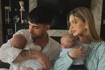 İdo Tatlıses ve Yasemin Şefkatli ikizlerinin yüzünü paylaştı! İbrahim Tatlıses’in torunlarına bakın! Kontrol sonrası poz...