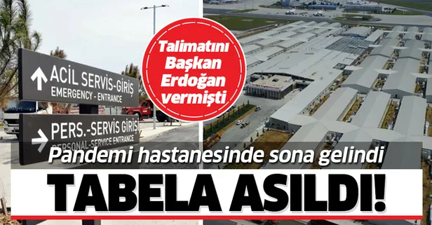 Atatürk Havalimanı'ndaki pandemi hastanesinin yapım çalışmalarında sona gelindi! Tabela asıldı!