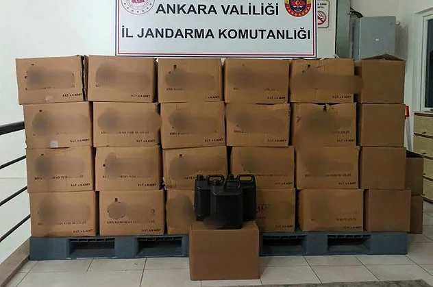 Ankara'da 1500 litre etil alkol ele geçirildi