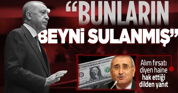 Başkan Erdoğan: Dün çıkmış birisi ’Kur düşüyor, dolar almanın tam zamanı’ diyor! Bunların beyni sulanmış