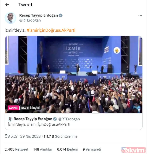 Türkiye Yüzyılı'nın şafağı söküyor! İzmir Gündoğdu Meydanı'nda tarihi kalabalık: Başkan Erdoğan için "Tayyip Baba" sloganları - 4