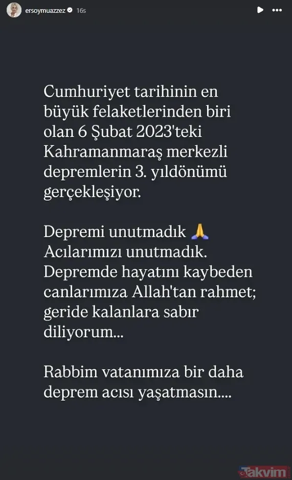 Üç yıl geçti ama acımız hala taze! Asrın felaketinde ünlülerden 6 Şubat mesajları - 13