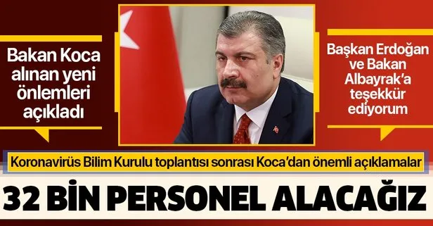 Son dakika: Sağlık Bakanı Koca açıkladı: 32 bin personel alacağız