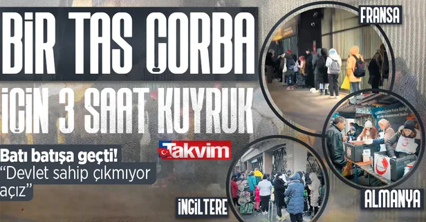 Avrupa'yı yoksulluk vurdu! Fransa'nın başkenti Paris'te bir tas çorba için 3 saat kuyrukta beklediler