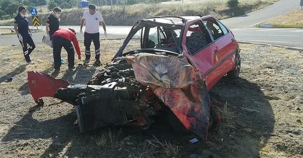 Balıkesir'de kontrolden çıkan araç defalarca takla attı: 1 ölü, 1 ağır yaralı