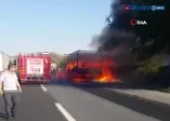 TEM'de TIR yangını (VİDEO)