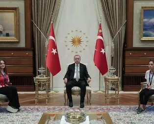 Erdoğan, Sümeyye Boyacı ve Sevilay Öztürk’ü kabul etti