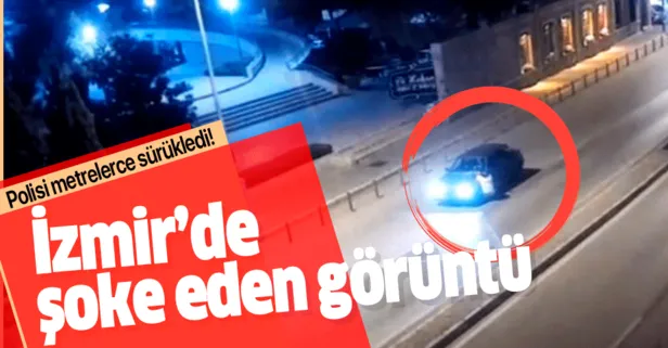İzmir’de polisi 400 metre kaputa asılı halde sürükleyen alkollü sürücü tutuklandı
