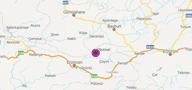Erzincan Otlukbeli'nde deprem! Kandilli Rasathanesi ve AFAD son depremler-1