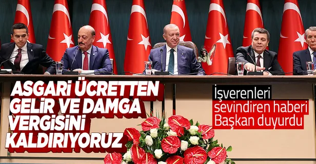 SON DAKİKA! Asgari ücretten gelir vergisi ve damga vergisi kaldırıldı! Başkan Erdoğan duyurdu! İşveren 450 liralık yükten kurtuldu