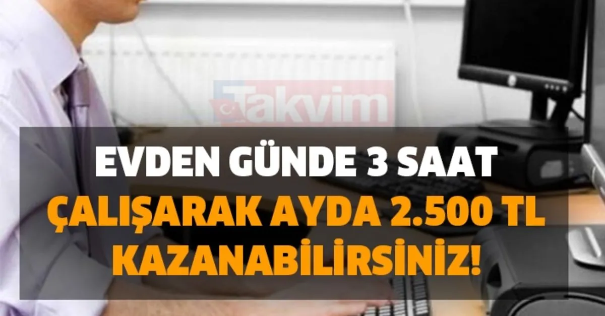 evden gunde 3 saat calisarak ayda 2 500 tl kazanabilirsiniz takvim