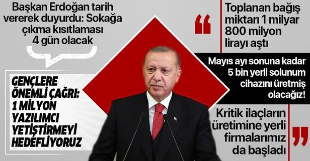 Son dakika: Başkan Erdoğan açıkladı: Bu hafta sokağa çıkma kısıtlaması 4 gün