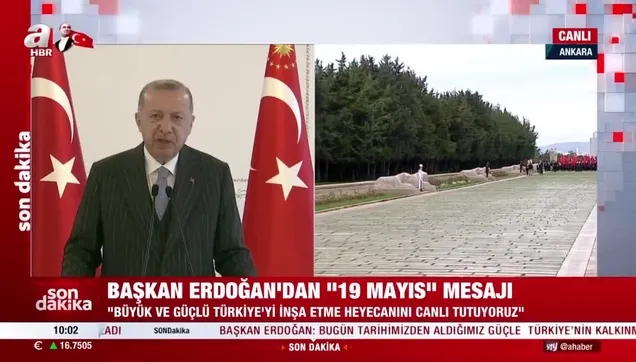 Cumhurbaşkanı Erdoğan'dan ''19 Mayıs'' mesajı