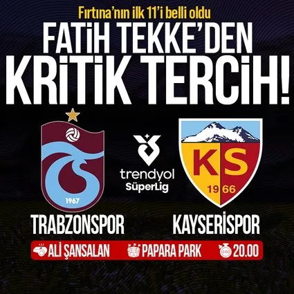 Trabzonspor'un ilk 11'i belli oldu!