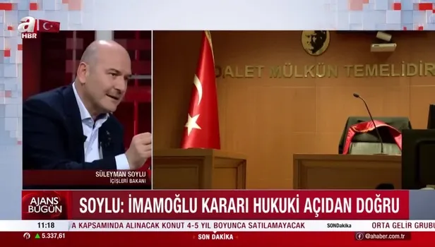 İmamoğlu'nun mahkeme kararı... İçişleri Bakanı Süleyman Soylu'dan gündeme ilişkin açıklamalar! İBB'ye kayyum atanacak mı?