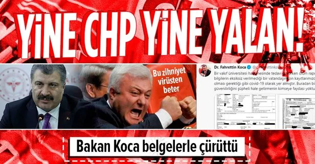 Sağlık Bakanı Fahrettin Koca, CHP’li Tuncay Özkan’ın koronavirüs yalanını jet hızıyla çürüttü