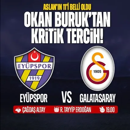 Galatasaray’ın Eyüpspor maçı ilk 11’i belli oldu