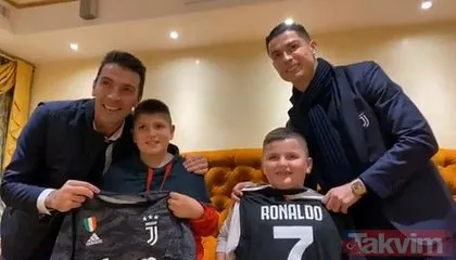 Juventus’un yıldızları Cristiano Ronaldo ve Gianluigi Buffon depremden kurtulan çocukları ziyaret etti
