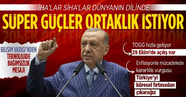 Başkan Erdoğan’dan Bilişim Vadisi’nde İHA-SİHA mesajı: Süper güçler ortaklık istiyor... Flaş TOGG açıklaması
