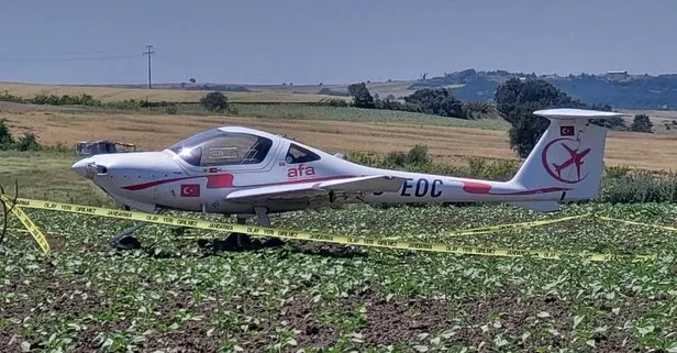 Tekirdağ’da eğitim uçağı tarlaya acil iniş yaptı! Pilotun sağlık durumu nasıl?