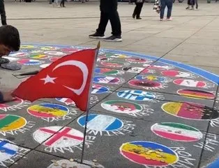 Türk bayrağını yere çizmedi!