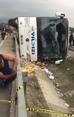Samsun'da otobüs kaza yaptı: 46 asker yaralandı