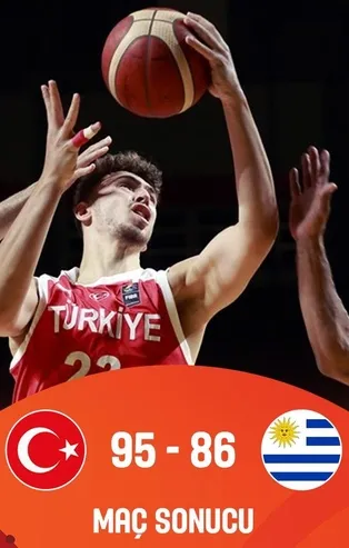 12 Dev Adam elemelere galibiyetle başladı | Maç sonucu: Türkiye 95-86 Uruguay