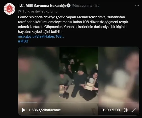 Sınırda Yunan zulmü! MSB açıkladı: 108 düzensiz göçmen kurtarıldı bir kişi hayatını kaybetti-2