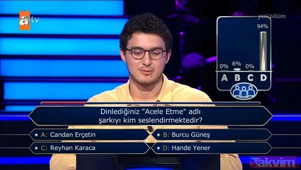 Kenan İmirzalıoğlu sordu, Kim Milyoner Olmak İster'de Yeşilçam rüzgarı esti! Neşeli Günler, Münir Özkul ve Adile Naşit... - 16