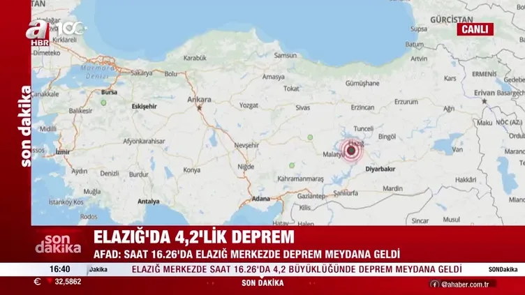 SON DAKİKA: Elazığ’da 4.2 şiddetinde deprem!