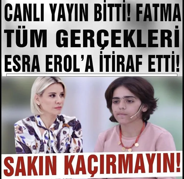 esra erol son bolum izle atv linki youtube 24 eylul 2021 canli yayin sonrasi fatma her seyi esra erol a itiraf etti takvim