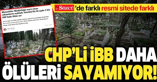 CHP’li İstanbul Büyükşehir Belediyesi, ölüleri bile sayamıyor!