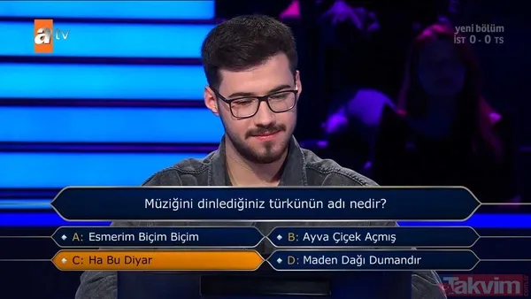 Kenan İmirzalıoğlu'nun sunduğu Kim Milyoner Olmak İster'de hareketleri ve cevaplarıyla geceye damga vuran yarışmacı! - 20
