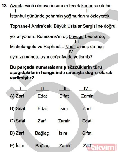 2019 YKS TYT soruları ve cevapları burada! Türkçe, Sosyal Bilimler, Matematik, Fen Bilimleri cevap anahtarı - 15