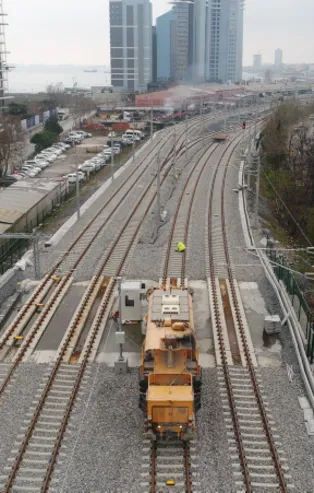 Gebze-Halkalı tren hattında son durum havadan görüntülendi