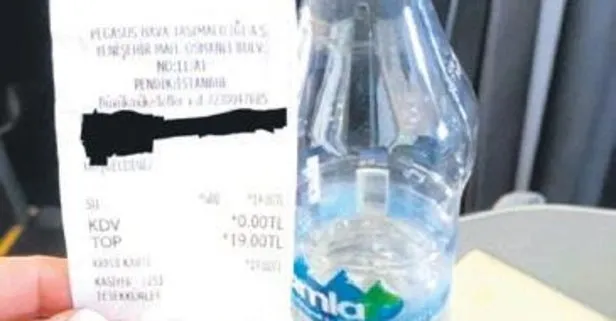 Pegasus şimdi de bir şişe suya 19 TL istedi: Sosyal medyada gündem oldu
