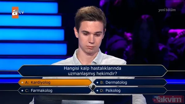 Kim Milyoner Olmak İster'de Fenerbahçe sorusu! Tuttuğu takımın rengini bilemedi veda etti! Kenan İmirzalıoğlu: 'Galatasaray mı sandın?' - 22