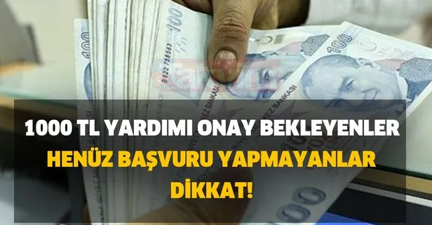 1000 TL yardımı onay bekleyenler, henüz başvuru yapmayanlar dikkat!