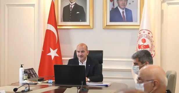Son dakika: İçişleri Bakanı Süleyman Soylu’nun başkanlığında video konferans yöntemiyle güvenlik toplantısı yapıldı