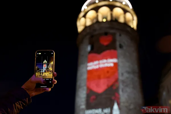 Anneler Günü, Galata Kulesi'ne yansıtılan fotoğraflarla kutlandı! Mustafa Kemal Atatürk ve Başkan Erdoğan... - 11