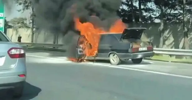 SON DAKİKA! TEM'de yangın paniği! Trafik durduruldu