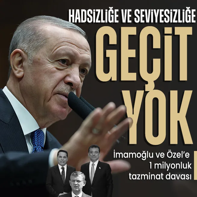 Hadsizliğe ve seviyesizliğe geçit yok! Başkan Erdoğandan Ekrem İmamoğlu ve Özgür Özele 1 milyonluk tazminat davası